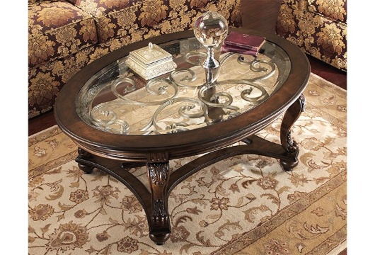 Picture of Norcastle Dark Brown Oval Cocktail Table