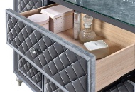 Picture of Cameo Grey Upholstered Chest