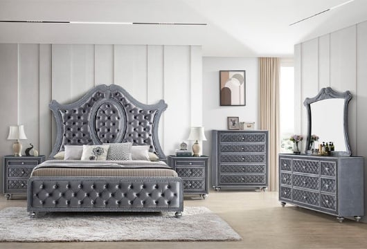 Picture of Cameo Grey King Upholstered Bed