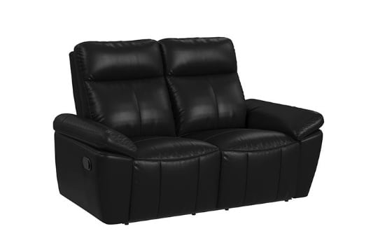 Picture of Sable Black Leather Reclining Loveseat
