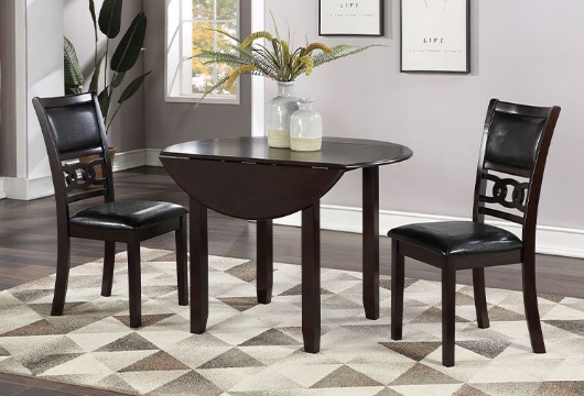 Picture of Gia Ebony 3 PC Dropleaf Dining Set