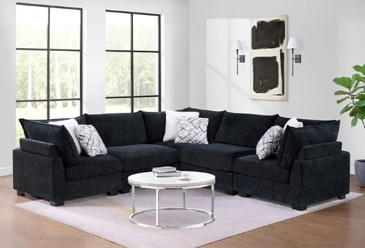Picture of Aquarius Black Modular 5 PC Sectional