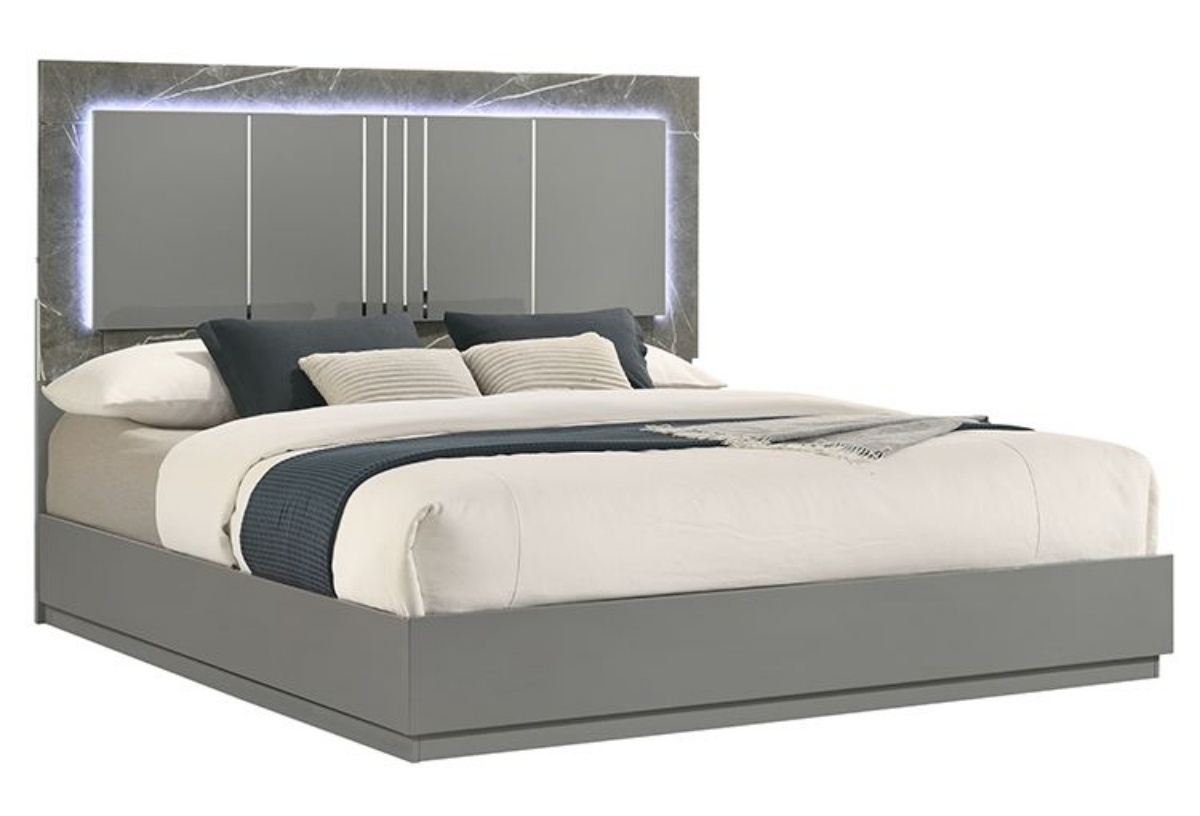 Picture of Elara Grey 3 PC King LED Bed