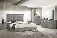 Picture of Elara Grey 3 PC King LED Bed