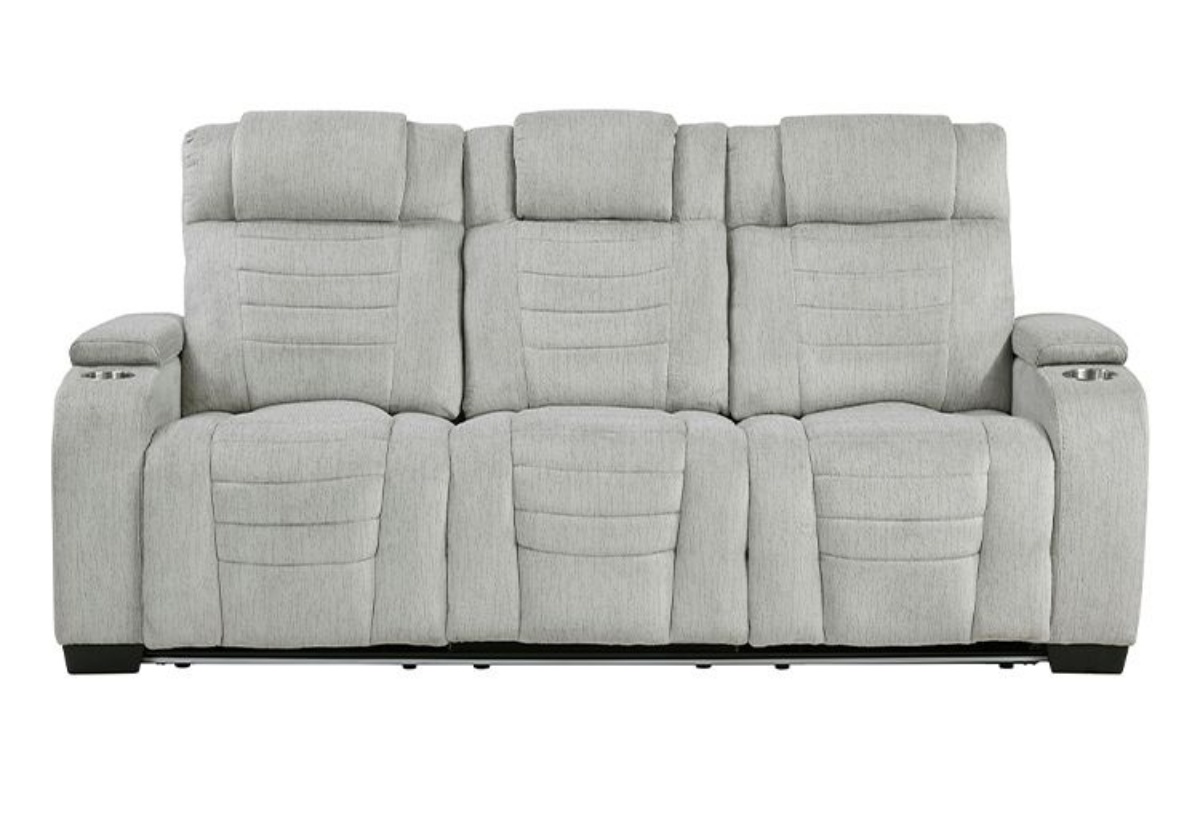 Picture of Ronan Grey Reclining Sofa With Drop Down Table & LED Lights