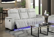 Picture of Ronan Grey Reclining Sofa With Drop Down Table & LED Lights