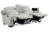 Picture of Ronan Grey Console Loveseat With Bluetooth & LED Lights