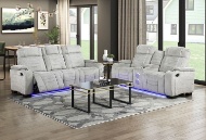 Picture of Ronan Grey Console Loveseat With Bluetooth & LED Lights