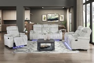 Picture of Ronan Grey Console Loveseat With Bluetooth & LED Lights