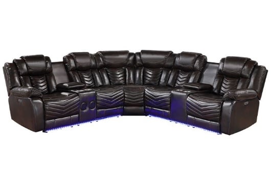 Picture of Ramone Chocolate Power Reclining Sectional With Bluetooth