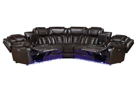 Picture of Ramone Chocolate Power Reclining Sectional With Bluetooth