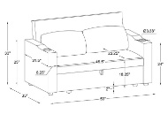Picture of Loren Grey Convertible Sleeper Loveseat