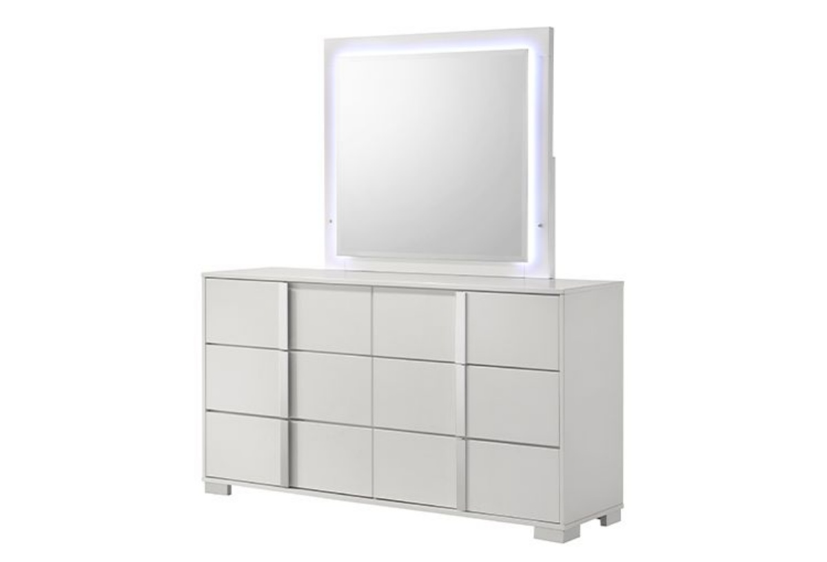 Picture of Stardust White Dresser & Mirror 