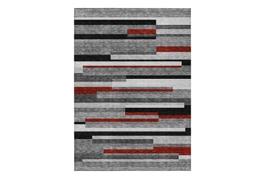 Picture of Keys Black/Red Accent Rug