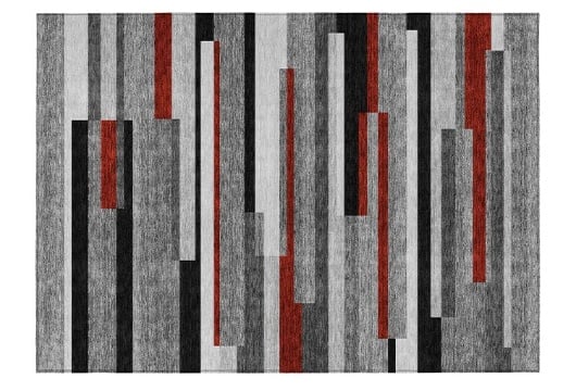 Picture of Keys Black/Red Accent Rug