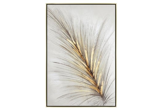 Picture of Luxe Whispered Gold Leaf Canvas in Frame