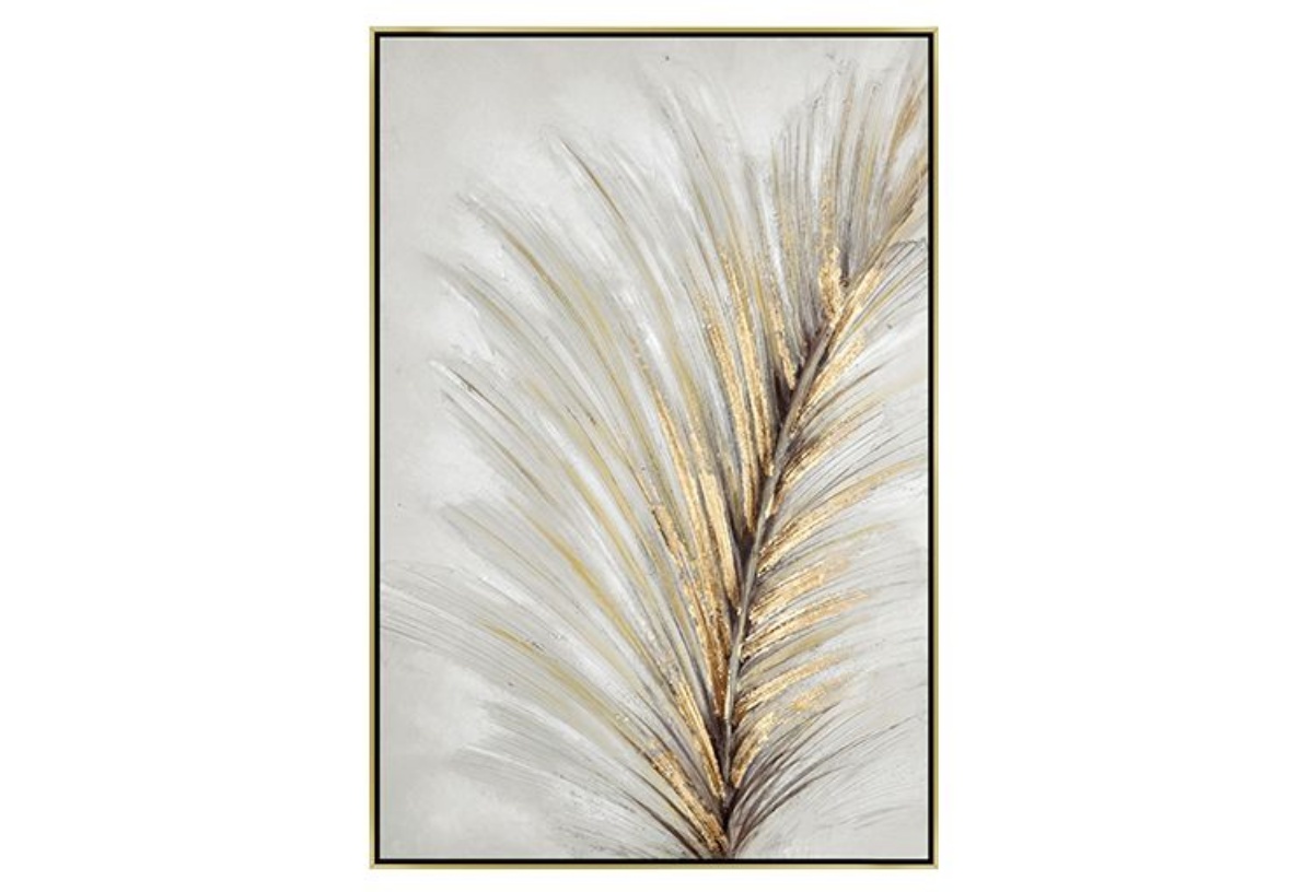 Picture of Gilded Whisper Palm Canvas in Frame