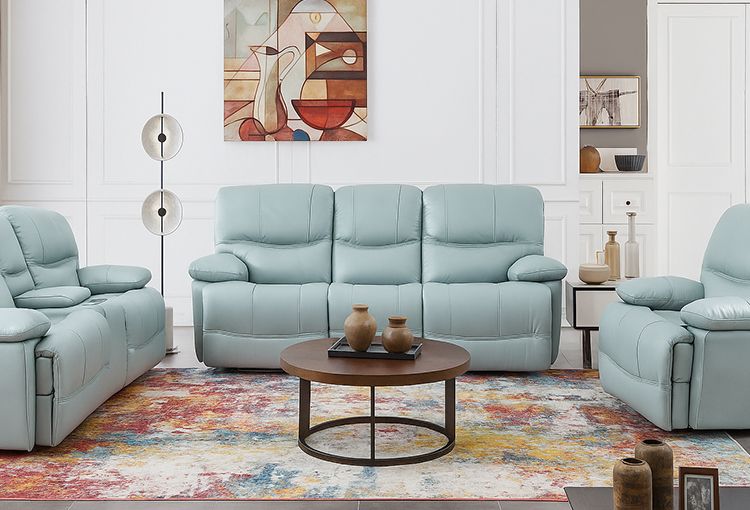 Leather Reclining Sectional Sofa Light Blue Reclining Sofa