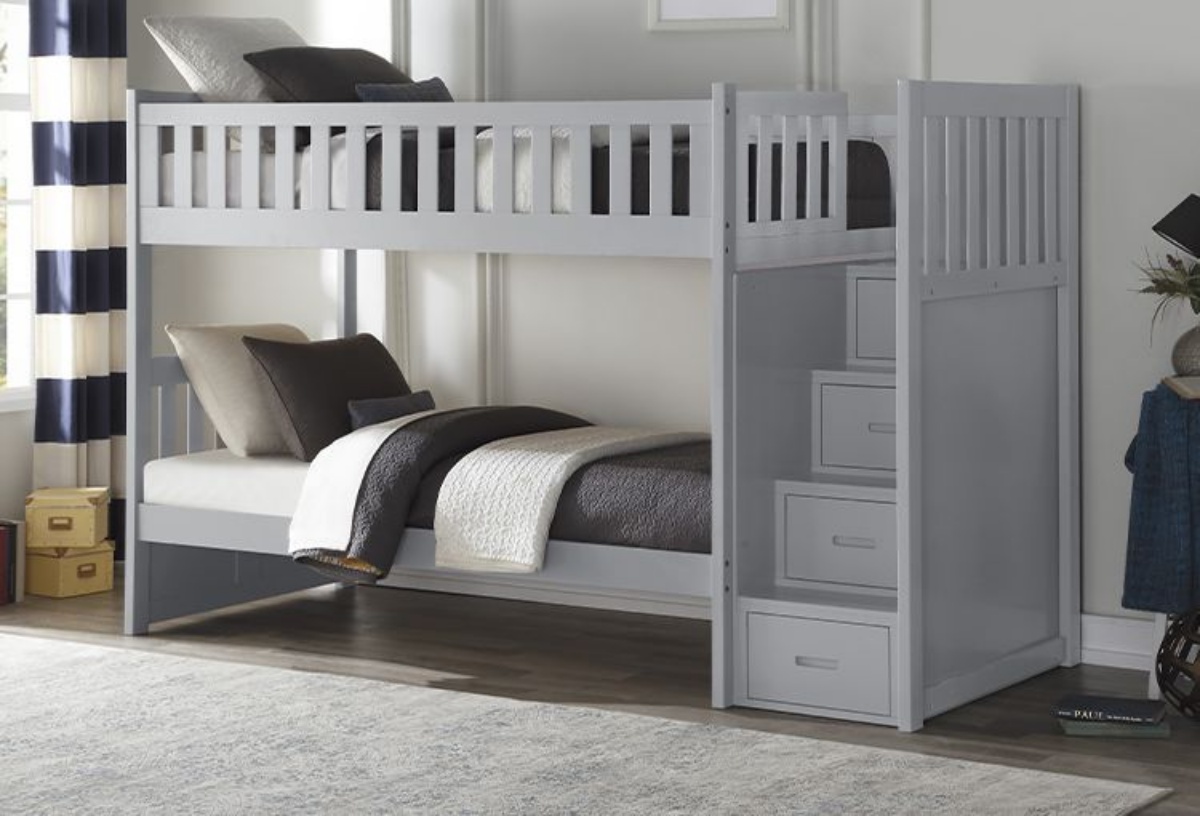 Picture of Orion Grey Twin/Twin Step Bunk Bed
