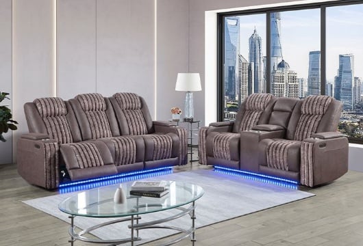 Picture of Pepe Mocha Dual Power Reclining Sofa & Loveseat
