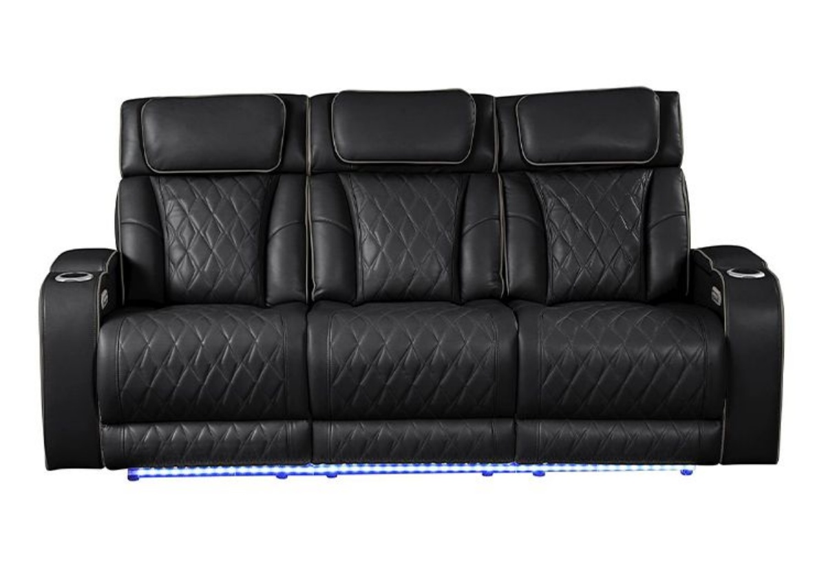 ＤＩＶＡＮＣＯ　ＳＯＦＡＲ　ＢＬＡＣＫ／ＬＩＧＨＴ　ＧＲＡＹ Benjara Delaney 97 in. Straight Arm Polyester Rectangle Sofa in