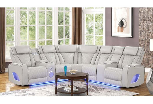 Picture of Matrix Ice Power Reclining Sectional With LED Lights & Massage