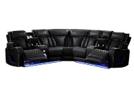Picture of Matrix Black Power Reclining Sectional With LED Lights & Massage