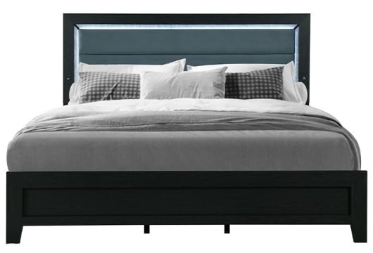 Picture of Reid Black Queen Bed With LED Lights