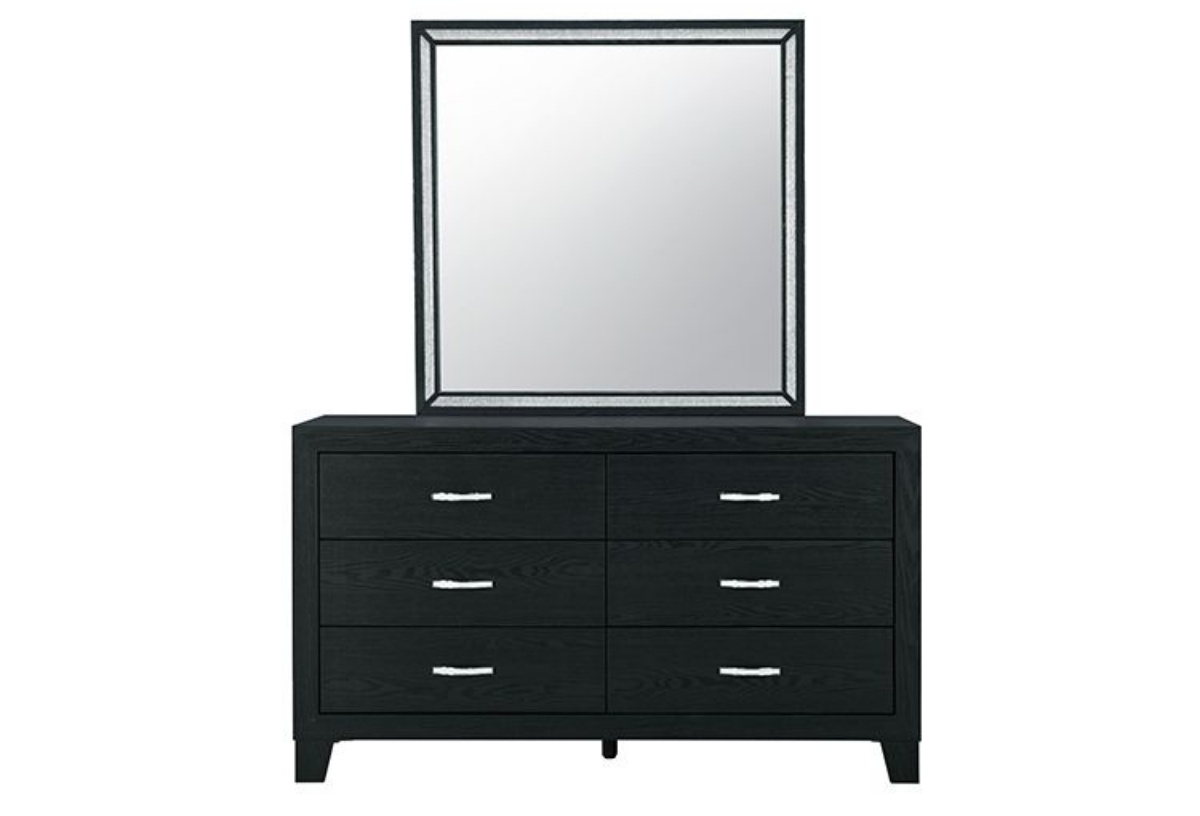 Picture of Reid Black Dresser & Mirror With LED Lights