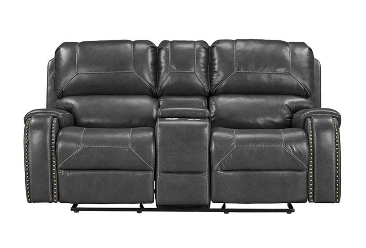 Picture of Winslow Grey Reclining Console Loveseat