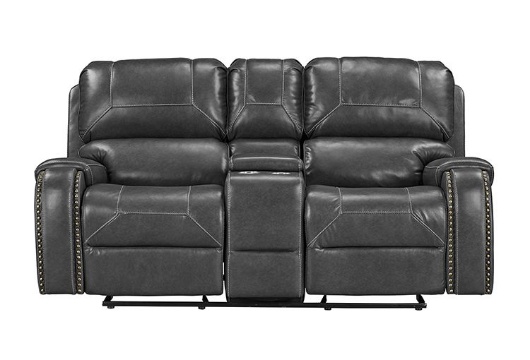 Picture of Winslow Grey Reclining Console Loveseat