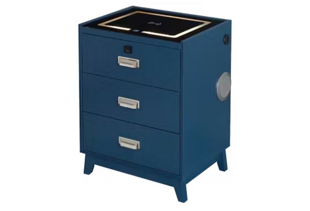 Picture of Rio Blue Bluetooth Nightstand With USB & Charging Station