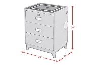 Picture of Rio Blue Bluetooth Nightstand With USB & Charging Station
