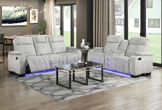Picture of Ronan Grey Reclining Sofa & Loveseat