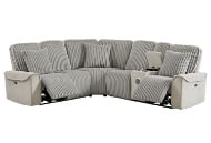 Mariner Grey Power Reclining Sectional With Bluetooth