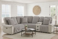 Picture of Mariner Grey Power Reclining Sectional With Bluetooth