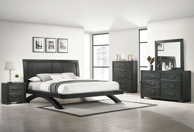 Buy Allan Black Queen Bed - Part# B-3410-8-Q | Badcock & More