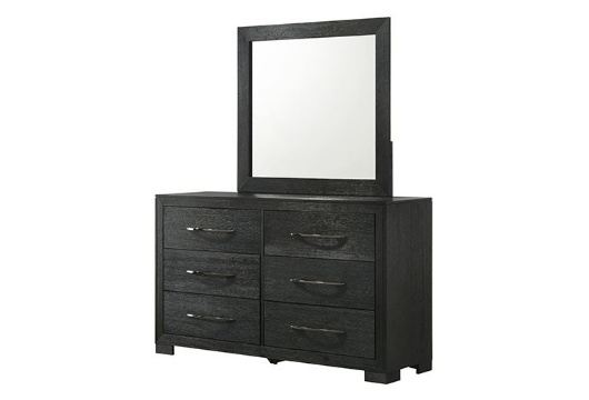 black mirror for dresser Benjara Moko 40 x 40 Dresser Mirror, Square Shape, Modern Style, Black  Finished Frame main image 0