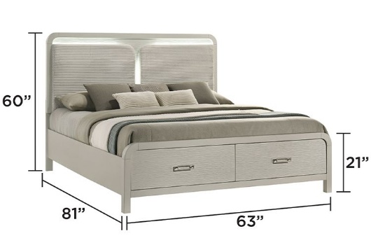 Picture of Amber Grey 3 PC Queen Storage Bed