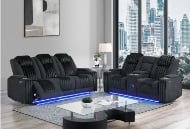 Picture of Pepe Black Dual Power Reclining Sofa & Loveseat