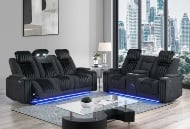 Picture of Pepe Black Dual Power Reclining Sofa & Loveseat