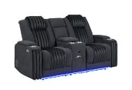 Picture of Pepe Black Dual Power Reclining Sofa & Loveseat