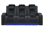 Picture of Pepe Black Dual Power Reclining Sofa With LED Lights