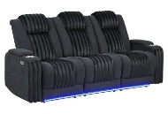 Picture of Pepe Black Dual Power Reclining Sofa With LED Lights