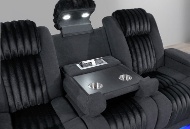 Picture of Pepe Black Dual Power Reclining Sofa With LED Lights