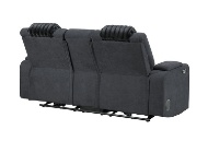 Picture of Pepe Black Dual Power Reclining Console Loveseat With Bluetooth & LED Lights