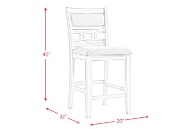 Picture of Amherst White Counter Height Dining Chair