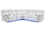 Picture of Blanche White Reclining Sectional with LED Lights