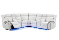 Picture of Blanche White Reclining Sectional with LED Lights
