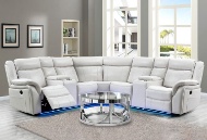 Picture of Blanche White Reclining Sectional with LED Lights